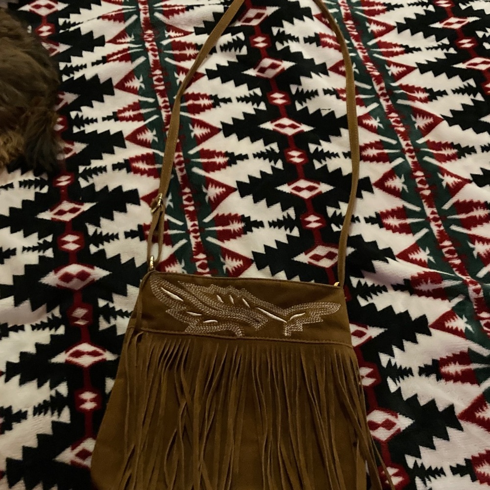 Brown Fringe Crossbody Bag